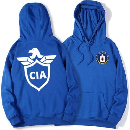 CIA Hoodie for Men Central Intelligence Agency Print Sweatshirt Women Winter Warm Fleece Hoody Cotton Hoode Outwear Cosplay