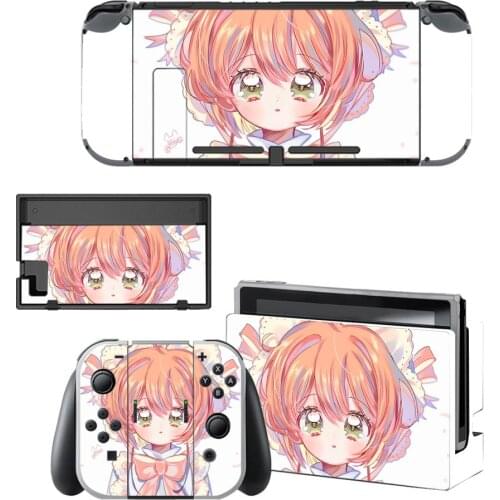 Vinyl Skin Protector Sticker Card Captor Sakura Skins for Nintendo Switch NS Console + Controller + Stand Holder Dock Stickers