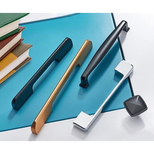 European Style Bright Cabinet Pulls Modern and Simple Knobs for Dresser American Wardrobe Door Drawer Kitchen Cabinet Handles