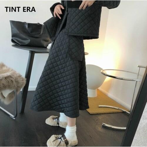 TINT ERA Winter New Korean Fashion Three-dimensional Profile Quilted High Waist Loose A-line Thick Umbrella Skirt Women harajuku