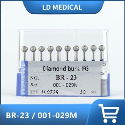10pcs/lot dentist lab BR-23 Diamond Burs Drill стоматология Ball Round Type Burs for dental FG 1.6M for Teeth Whitening NO.BR-23