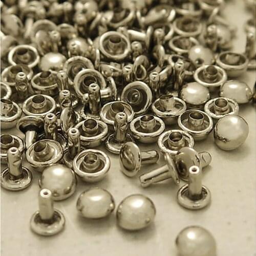1000 Sets Ball Cap Double Headed Silver Plated Metal Rivets 7mm