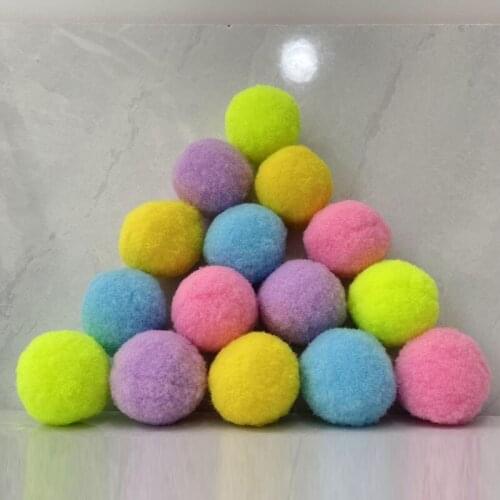 15Pcs 1.18 Inch Cat Toy Balls Soft Kitten Pompom Toys Indoor Cats Interactive Playing Quiet Ball Cat Favorite Toy Assorted Color