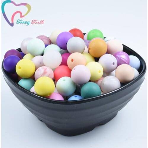 20 PCS 12 MM Infant Teether Silicone Round Beads Baby Teething Ball Beads Food Grade Nursing Chew Silicone Baby Teether Perles
