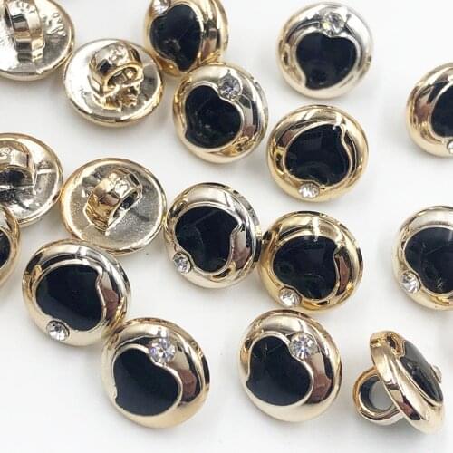 30/50/150PCS 11.5MM New Plating Buttons With Rhinestones Shank DIY Apparel Sewing Accessories Shirt PT308