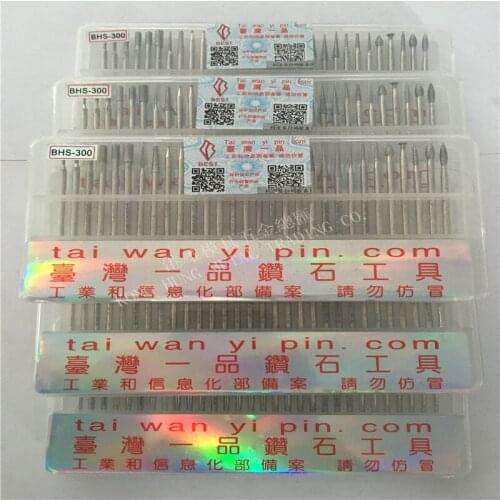 30pcs/set Diamond Grinding Burrs BHS-300 mounted points Rotary Tool Engraving Etching Abrasive tool Dremel Accessories