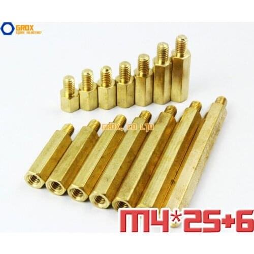 30 Pieces Brass M4 x 25 + 6mm PCB Female to Male Motherboard Standoff Hex Spacer