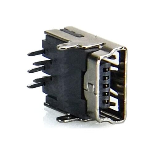 50/100 pcs/lot mini USB Flat Edge DIP 5 Pin 2 Feet Connectors Female MINI USB Connector Port Jack Sockect Terminals Tail Plug