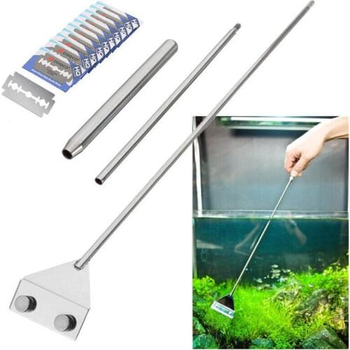 Aquarium Glass Fish Tank Stainless Steel Coralline Algae Scraper Blade Cleaner
