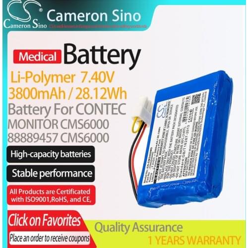 CameronSino Battery for CONTEC CMS6000 MONITOR CMS6000 fits CONTEC 88889457 Medical Replacement battery 3800mA /28.12Wh 7.40V