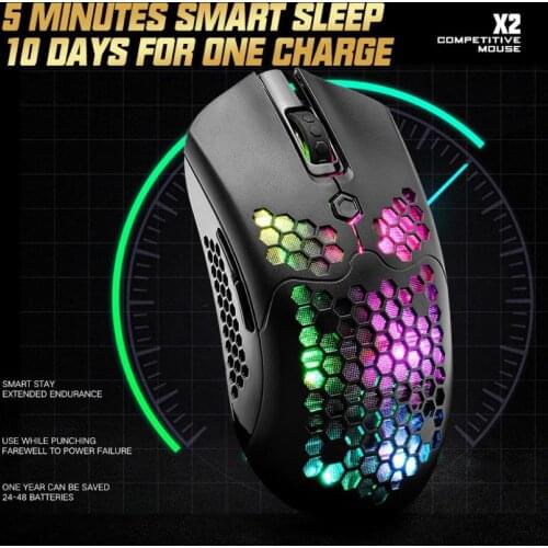 Wireless mouse X2 2.4G Bluetooth Dual Mode Wireless Hollow-out Mouse for Laptops Computers for Windows 2000/XP/Vista/7/8/10