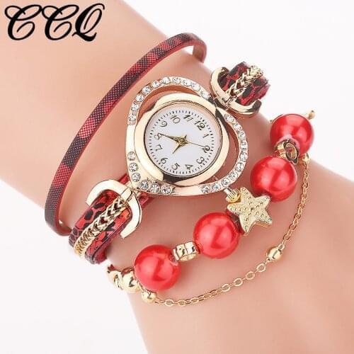 Ccq Women Vintage Shining Pearl Bracelet Dial Analog Quartz Wrist Watch 2020 New Women Watches Bracelet Watch Ladies Jewelry