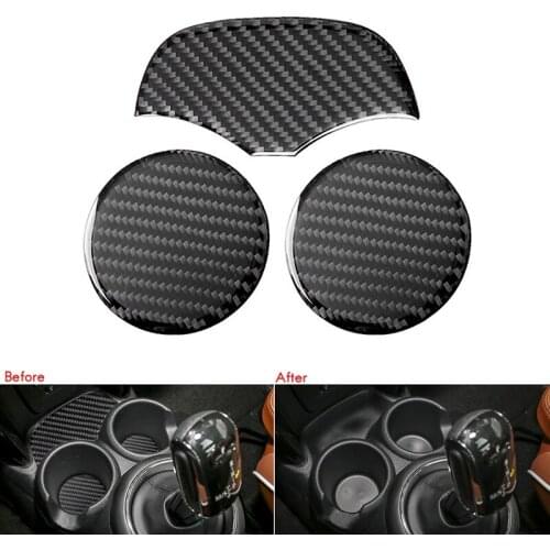 For BMW Mini F56 F55 F54 Sticker Car Interior Carbon Fiber Water Cup Holder Cover Coaster Decal