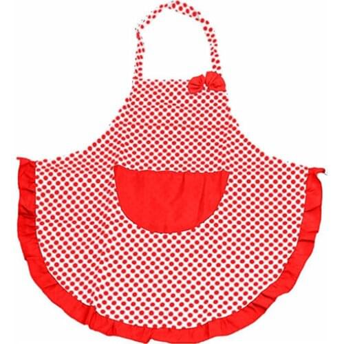Women Apron With Pocket Cute BowKnot Dot Aprons Canvas Fashionable Practical Kitchen Restaurant Cafe Bib Cooking
