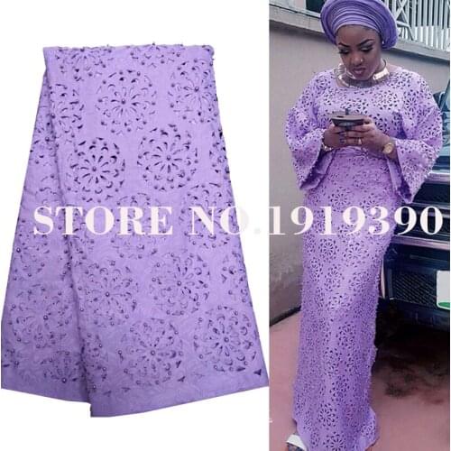 Laser cut lace fabric with beads&stones high quality nigerian lace fabrics for wedding 2020 5yard/lot SH14971