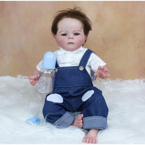 50 CM 3D Skin Tone Visible Veins Soft Silicone Reborn Baby Elf Fred Boy Doll Toy For Girl Cloth Body Bebe Boneca Lifelike Gift
