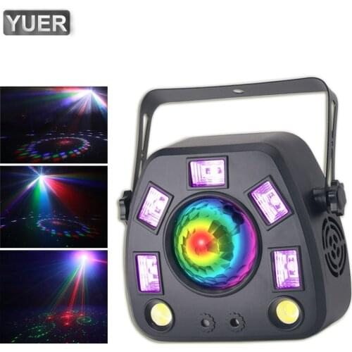 DJ Lights 4IN1 Gobo Laser Projector Strobe RGBW Magic Ball LED UV Blacklight Stage Lighting Effect Dmx512 Remote For Disco Party