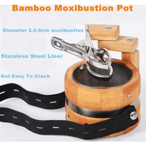 Health Care Rotatable Stainless Steel Clip Bamboo Moxa Box Chinese Medicine Moxibustion Heat Therapy Women Gynecology Household