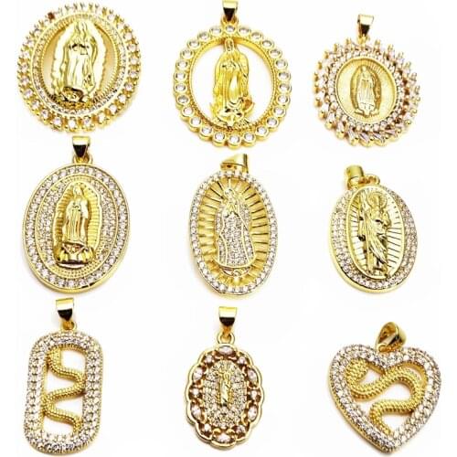 Fashion microscope Zircon Pendant Virgin Mary Pendant Snake pendant Pendant DIY jewelry accessories gift for friends