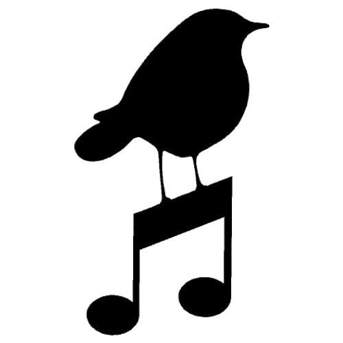 Music Bird Fashion Vinyl Car Window Decoration Sticker Decal Graphical Black/Silver 10cm*16cm