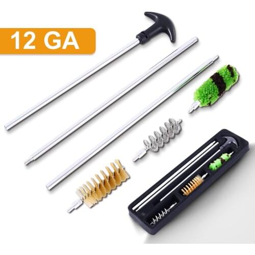6Pcs/Set Tactical 12GA Gauge Gun Cleaning Set Rod Brush Rifle Shotgun Pistol Tube Barrel Cleaning Tool Hunting Gun Accessories