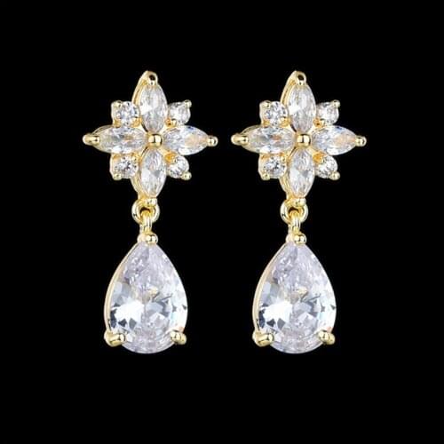 Water Drop DIY Set AAA Zircon Earrings For Women 2020 Trend Fashion Copper S925 Silver Needle Korean Version Stud Earrings YMS