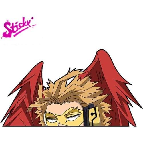 STICKY My Hero Academia Hawk Peeking Car Sticker Decal Sunscreen For Auto Motocross Racing Laptop Helmet Trunk