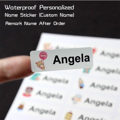 100pcs name tag stickers personalized custom childrens toys transparent stickers school pencil water cup stickers
