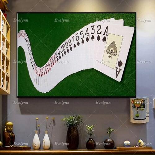 Game Room Wall Art Canvas Cards Art Canvas Poster/Ace Home Decor Canvas Wall Art Prints Living Room Decoration Unique Gift