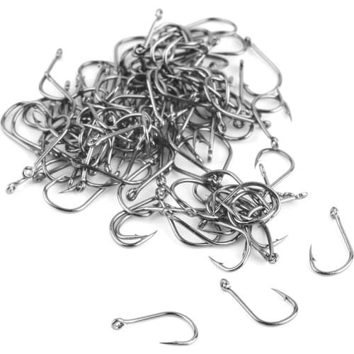 100pcs Wholesalers Fishing Bait Barb Fishhook Lure Tackle With Box Size 4/6/8/10/12