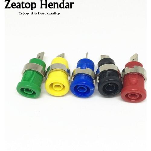 100Pcs 5Colour 4mm Nickel Plated Binding Post Banana Jack Socket Panel Mount for Safety Protection Plug Test Probe Connector