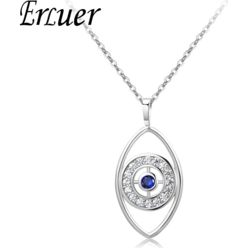 ERLUER New Necklace For Women Girl Rose Gold Color evil eye Pendant Charm Choker& Pendants lover Gift Fashion jewelry