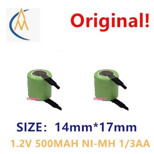 2PCS Brand new and authentic 1.2v500mah Ni-MH rechargeable battery 1 / 3AA electric shaver with solde
