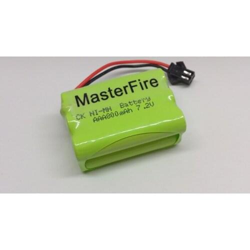 MasterFire New Original 7.2V AAA 800mAh Ni-Mh Battery Rechargeable NiMH Batteries Pack with Black Plug