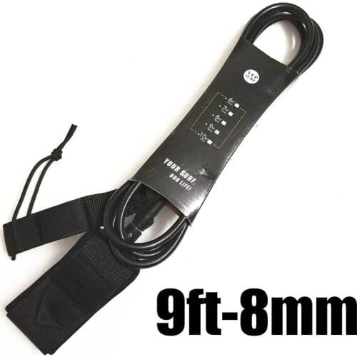 Surfboards Leash 9ft 8mm Length Black Color Sports Surfboard Leash Surf Leash Free Shipping