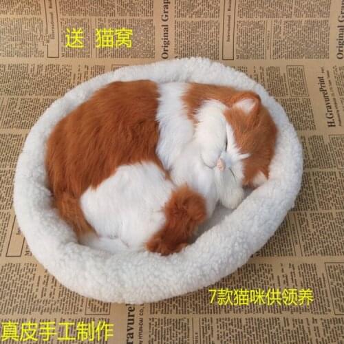 Realistic Large Sleeping Cats Plush Dolls Children Animals Toy Models Gifts 7 Colors Available Kawaii Cats Model Car Home Decor