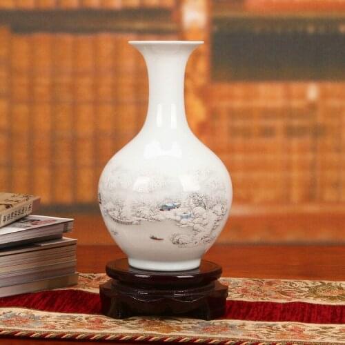 Christmas christmas Jingdezhen ceramic vase pastel snow vase vase modern decoration design process Home Furnishing wholesale