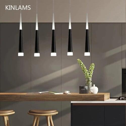 Led Wire Chandelier No Dimmable Chandelier Kitchen Island Restaurant Shop Bar Counter Decoration Cylindrical Conical Tube Light