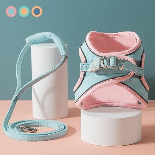 Reflective Dog Harness Cute Kitten Ruffwear No Pull Nylon Puppy Vest Dog Leash And Collar Set Breathable For Small Medium Dogs