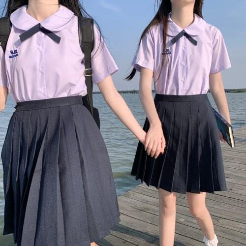 Japanese School Uniform Female Student Uniform Sailor Suit High Waist Pleated Skirt Jk Casual Sweet Short-Sleeved Bow Tie Suit