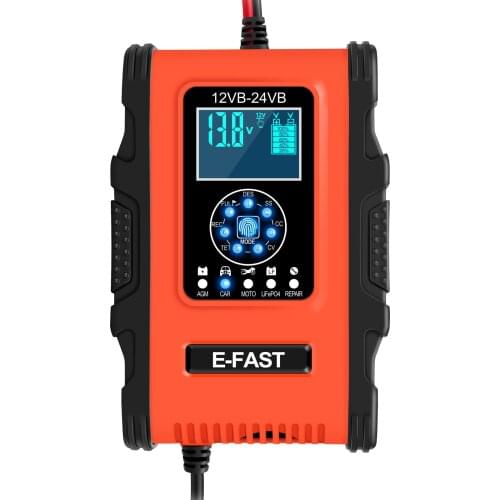 Car Battery Chargers 12V/12A 24V/6A Smart Battery Chargers Maintainer Portable Trickle Chargers Battery for Car Motorcycle RV