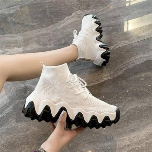 Socks Shoes Women 2021 New Spring And Autumn Korean Shoes All-match High-top Thick-soled Ins Fashion Comfortable Sneakers