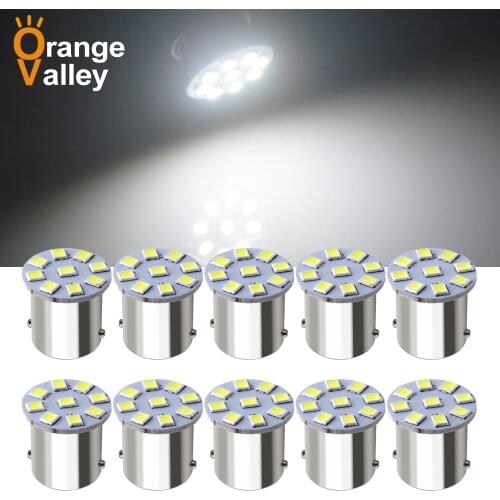 10pcs 1156 BA15S P21W S25 7506 1619 Car Leds lights 9 LED 2835 SMD Rear Turn Signal Lamp Backup Light DC 12V/24V