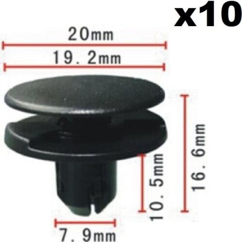 10x Nylon OEM Fender Push Type Retainer Clips For Honda Acura 91501-TRO-003