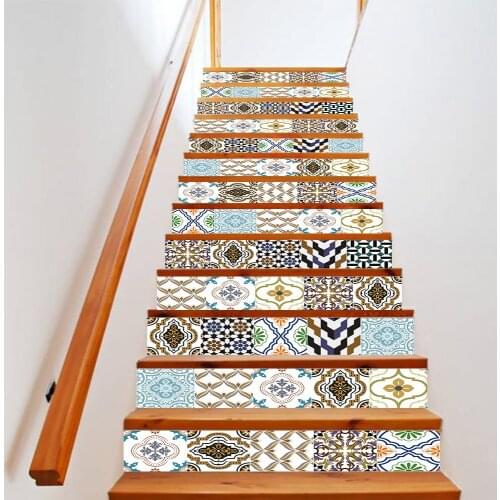 13pcs Self-adhesive innovative stairs stickers living room DIY England decorative home waterproof wall stickers