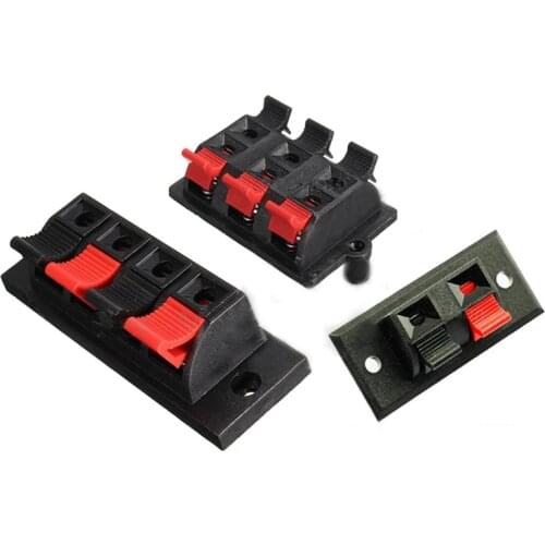 2 4 6 Way Spring Push Release Connector Speaker Terminal Strip Block