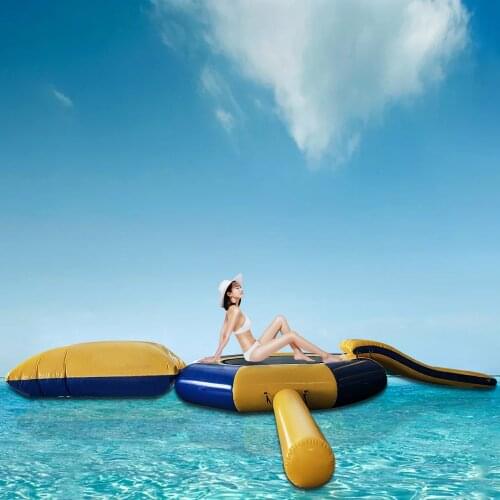 Inflatable Wate Trampoline With Slide & Tube & Jumping Pillow Bag Bouncy Jumping Platform Water Trampoline For Adult Kids Fun