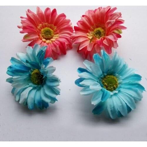 30PCS Gerberas,6.5CM Small Fabric Artificial Silk Gerbera Daisies Heads,Decoration For Wedding Bridal Hair Pins,Corsage Bracelet