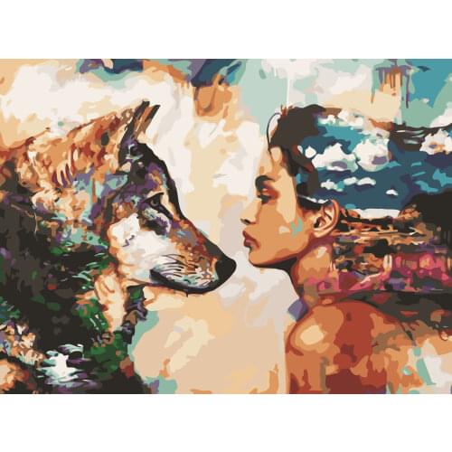 People and animals abstract painting digital digital art digital art modern painting for home wall art