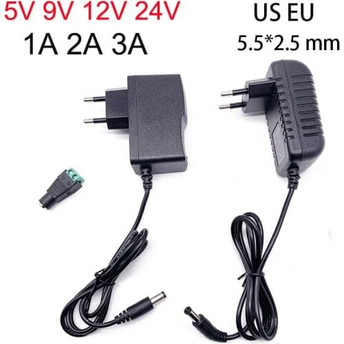 Power Adapter DC 5V 9V 12V 24V 1A 2A 3A Adaptor 220V To 5 V 12 V Volt Charger Supply Universal Switching EU US Plug 220V To 12V